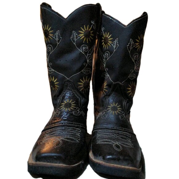 Women's El Carril Brown Embroidered Cowboy Western Boots - Sz 24 Mexico Sz 7 - Picture 1 of 3